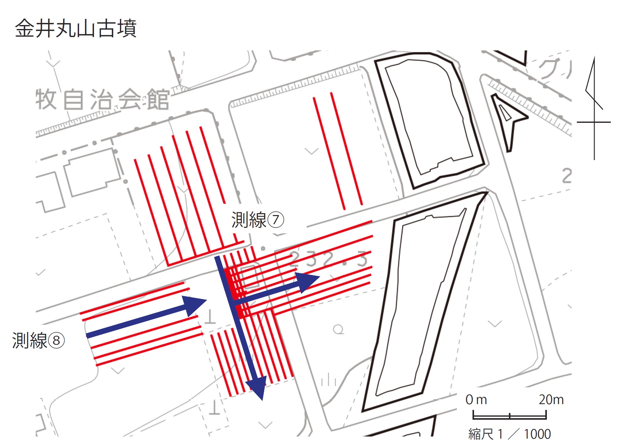 金井丸山古墳平面図