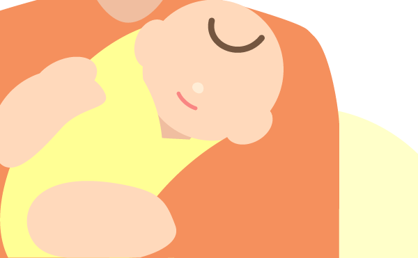 抱きかかえられた赤ちゃんのイラスト