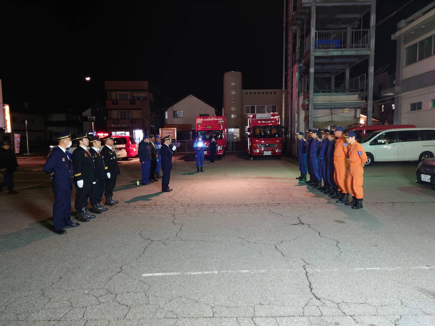 歳末特別警戒激励巡視（渋川広域消防本部）