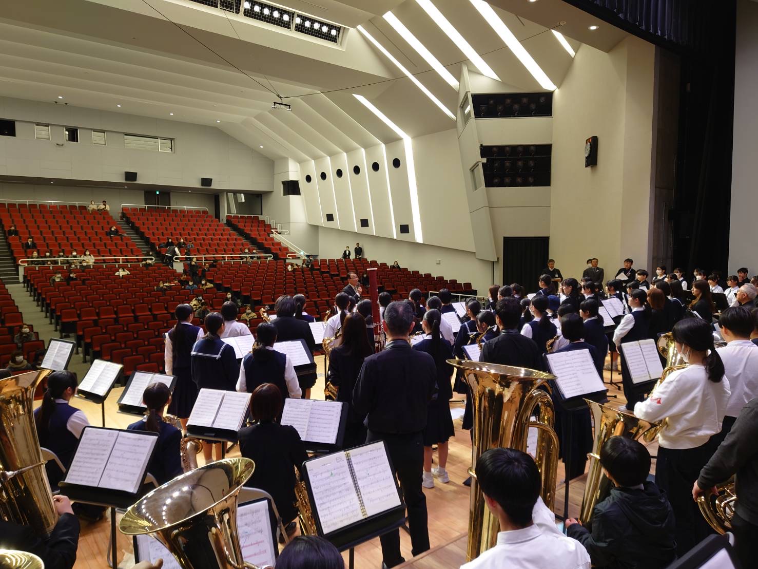 渋川市20周年記念式典第2部の吹奏楽合同練習 渋川市20周年記念式典第2部の吹奏楽合同練習